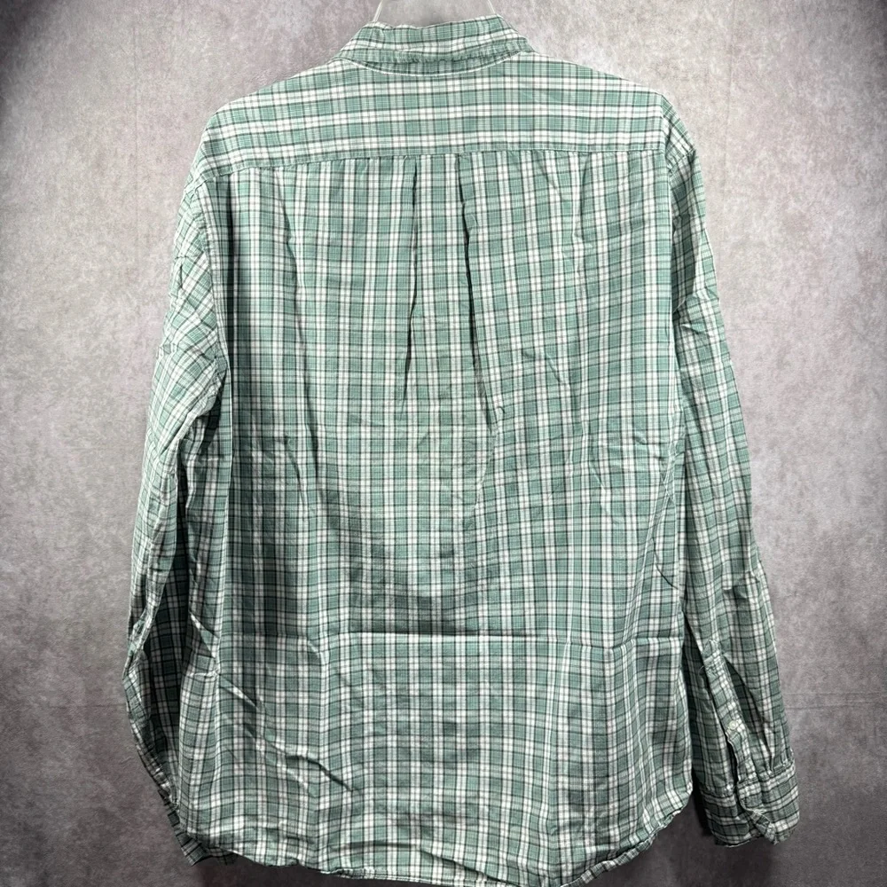 J. Crew Stretch Men’s Green Plaid Casual Button Down Shirt Long Sleeve Slim Fit‎
